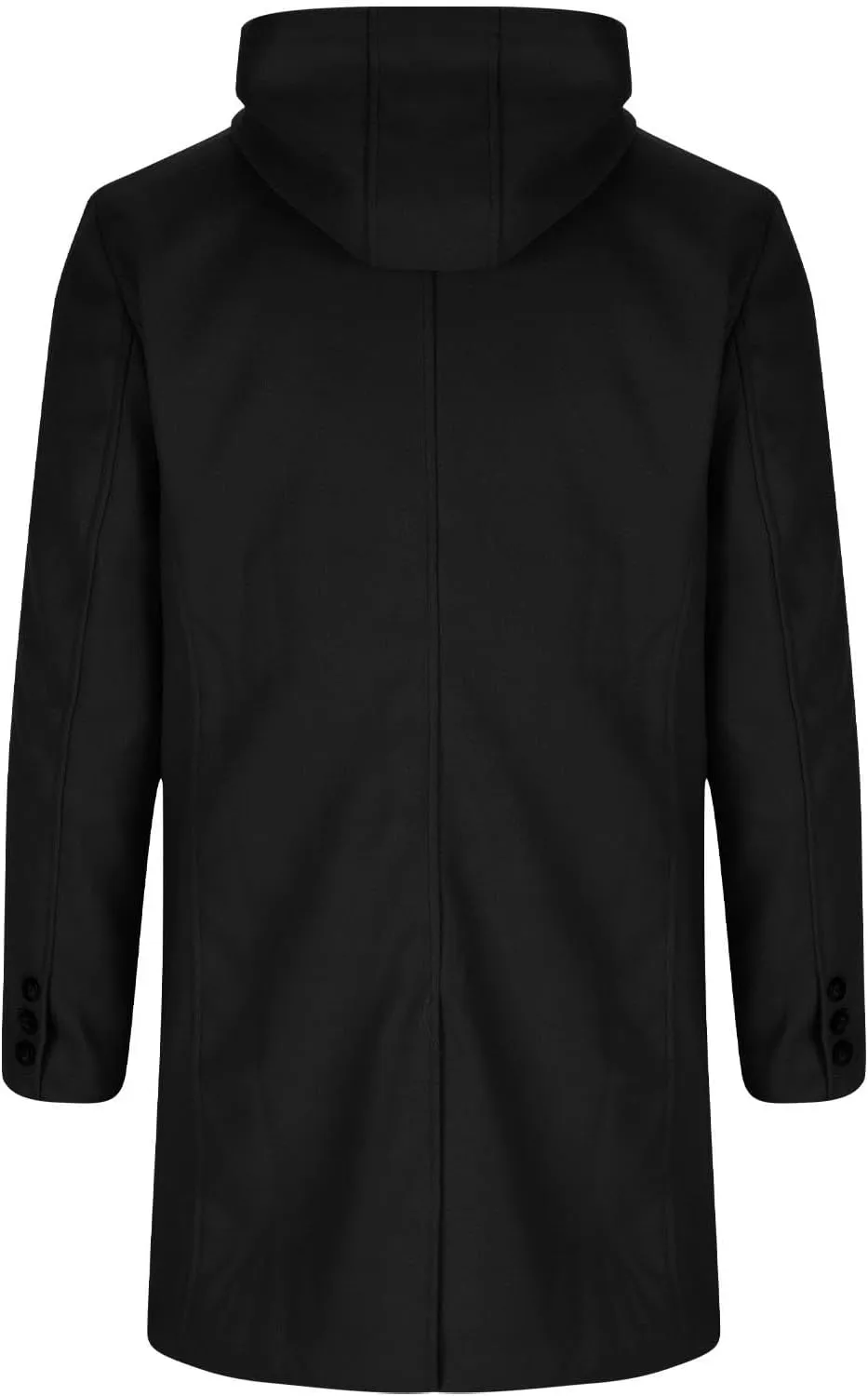 Dgoopd Hooded Trench Coat Men Wool Blend Coat Zip up Pea Coat Open Front Cardigan Casual Winter Coat Long Hoodie with Pockets