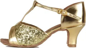 DKZSYIM Glitter Women Latin Dance Shoes Ballroom Salsa Tango Practice Performence Party Dancing Shoes,Model NU259