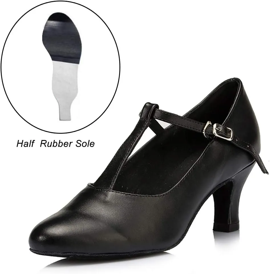 DKZSYIM Women's Leather Latin Dance Shoes Ballroom Salsa Tango Performance Dancing Shoes,Model QJW1019