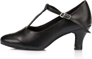 DKZSYIM Women's Leather Latin Dance Shoes Ballroom Salsa Tango Performance Dancing Shoes,Model QJW1019