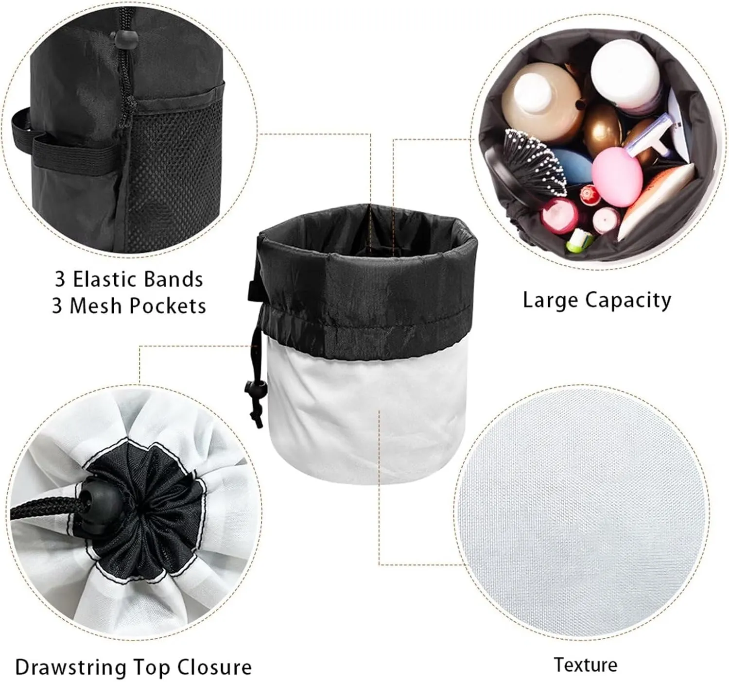Dolyues Hummingbird Makeup Bag Pouch Portable Drawstring Cosmetic Bag for Women Travel Toiletry Bag Organizer Cute Makeup Brushes Storage Bag