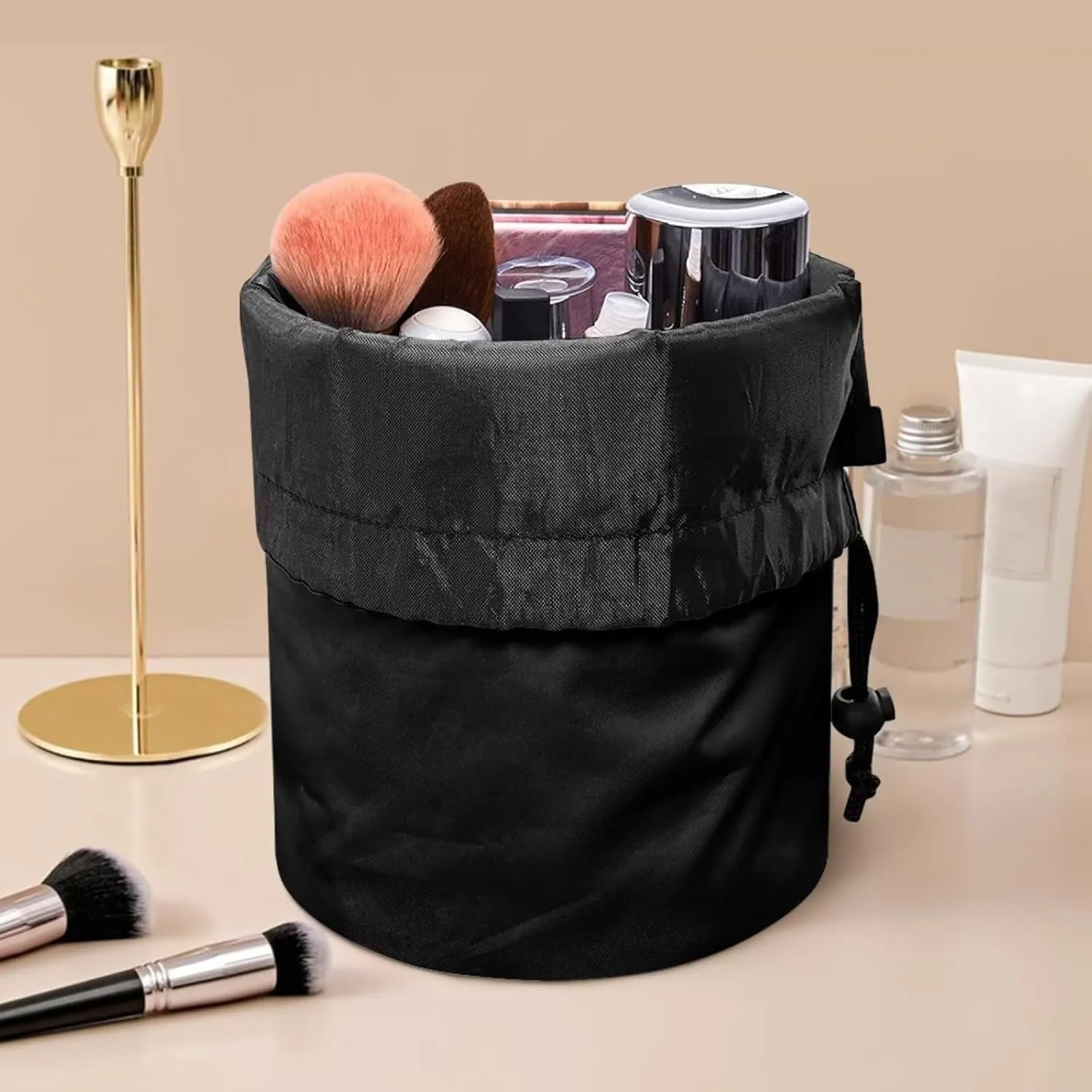 Dolyues Hummingbird Makeup Bag Pouch Portable Drawstring Cosmetic Bag for Women Travel Toiletry Bag Organizer Cute Makeup Brushes Storage Bag