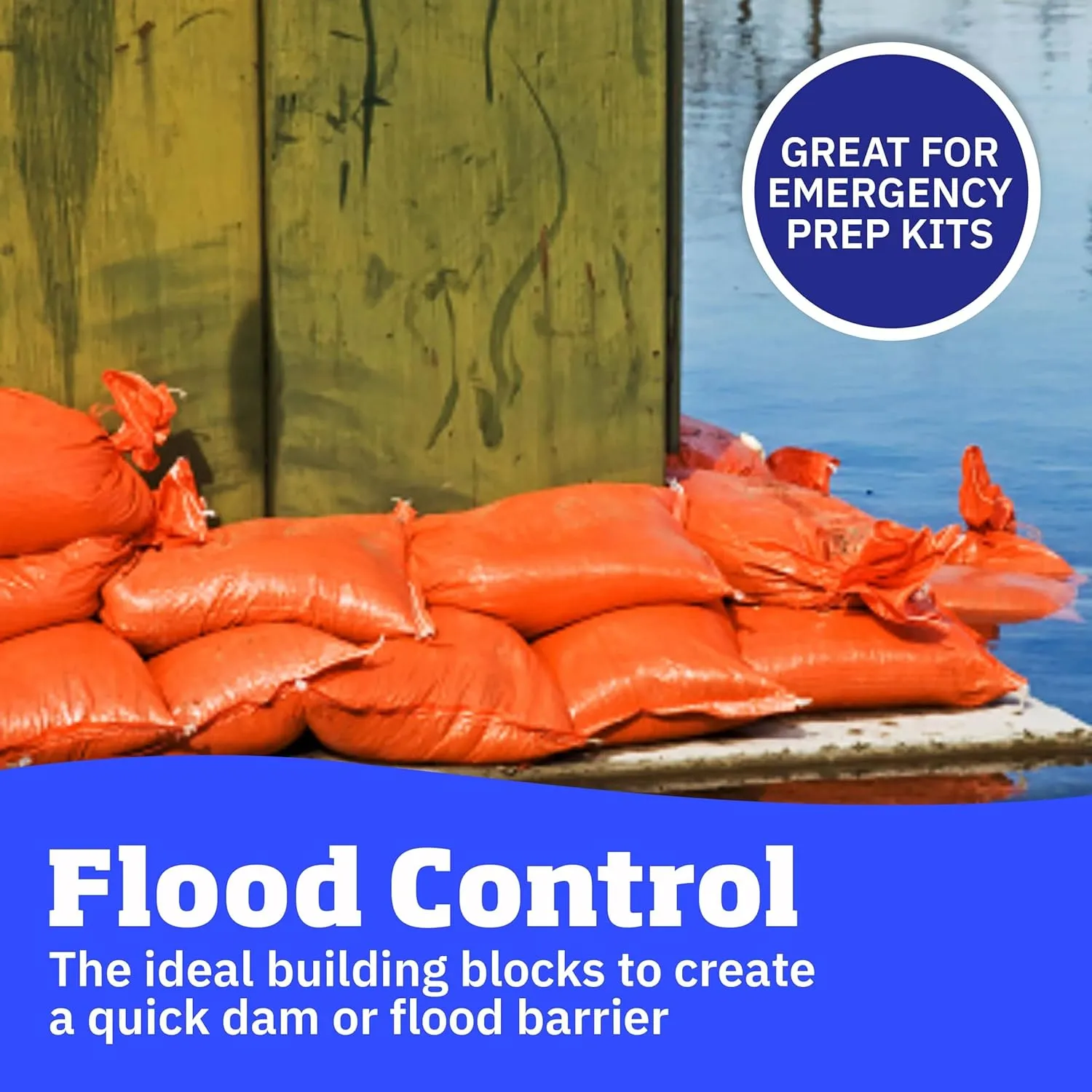 DURASACK Heavy Duty Sand Bags with Tie Strings Empty Woven Polypropylene Sand-Bags for Flood Control with 1600 Hours of UV Protection, 50 lbs Capacity, 14x26 inches, Orange, Pack of 10