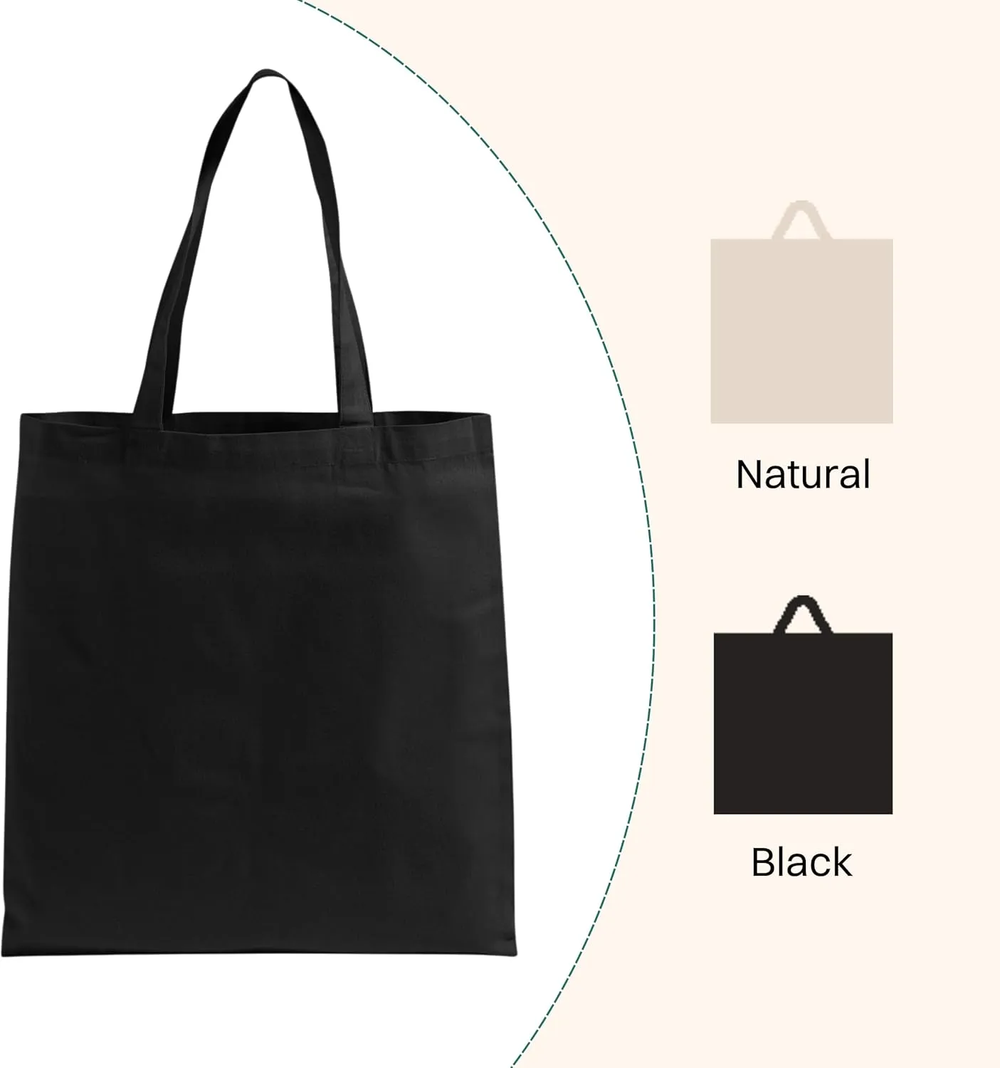 Economical Cotton Canvas Tote Bags in Bulk Lightweight Reusable Grocery Bags Ideal for DIY, Promotion, Gifts, and Events