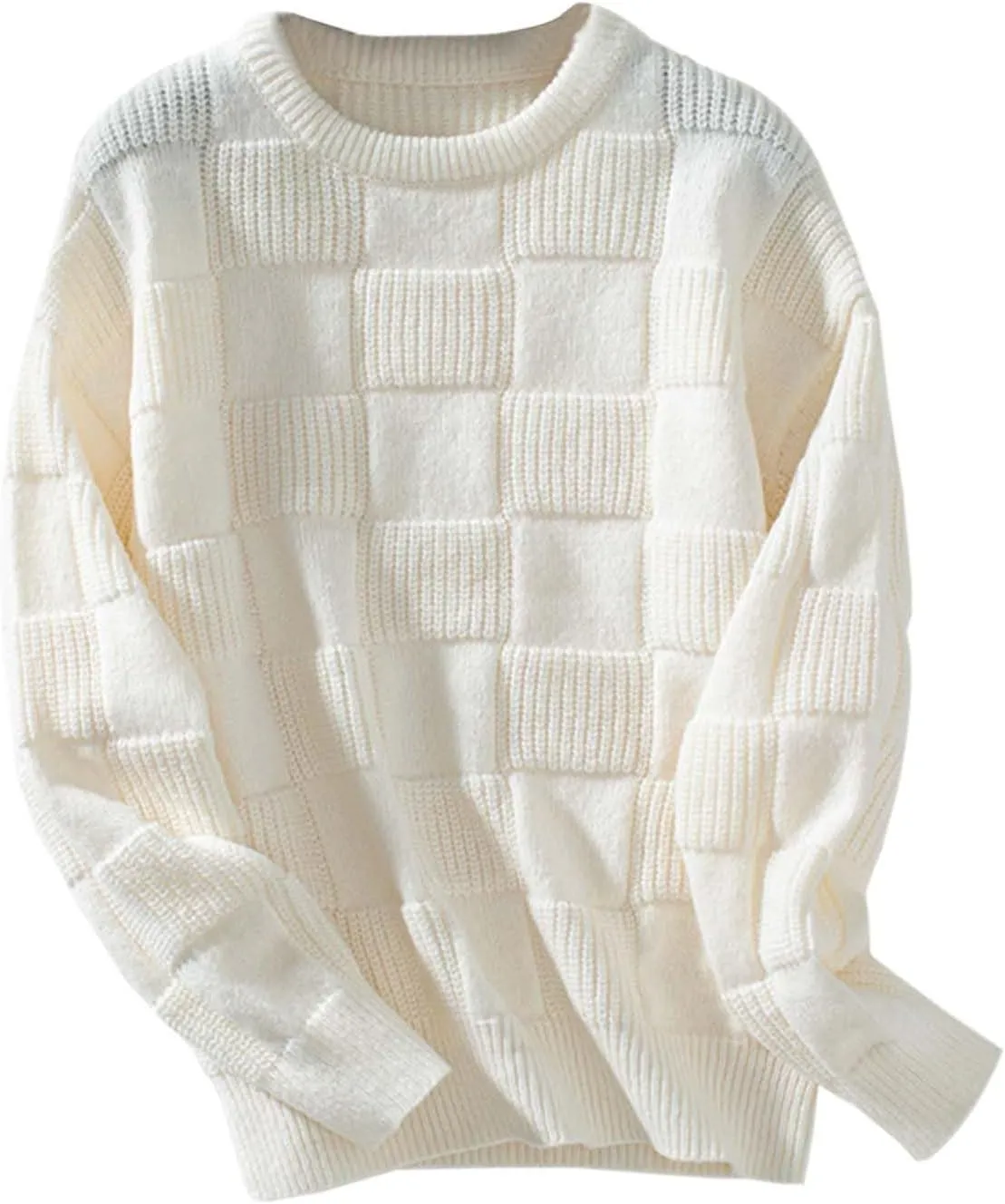 Fall Sweaters for Women Chunky Knit Crewneck Solid Color Long Sleeve Soft Casual Lightweight Jumper Tops