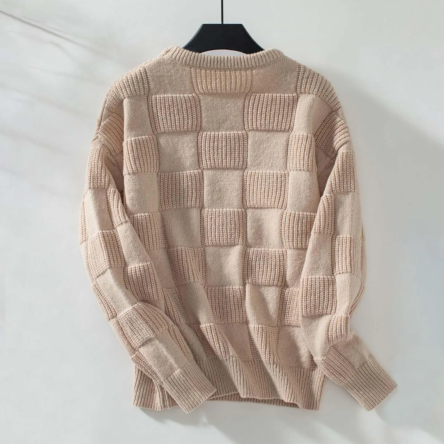 Fall Sweaters for Women Chunky Knit Crewneck Solid Color Long Sleeve Soft Casual Lightweight Jumper Tops