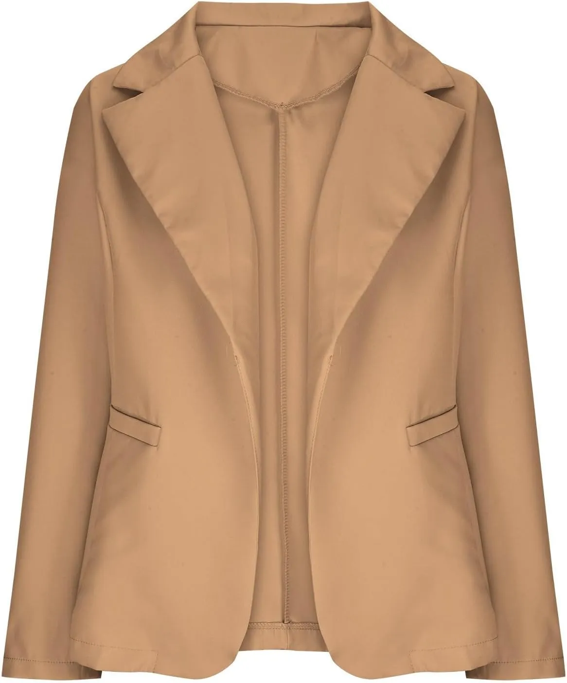 Fashion Women Blazer Jackets Turn Down Collar Blouse Long Sleeve Casual Fall Winter Work Coat Open Front Cardigan