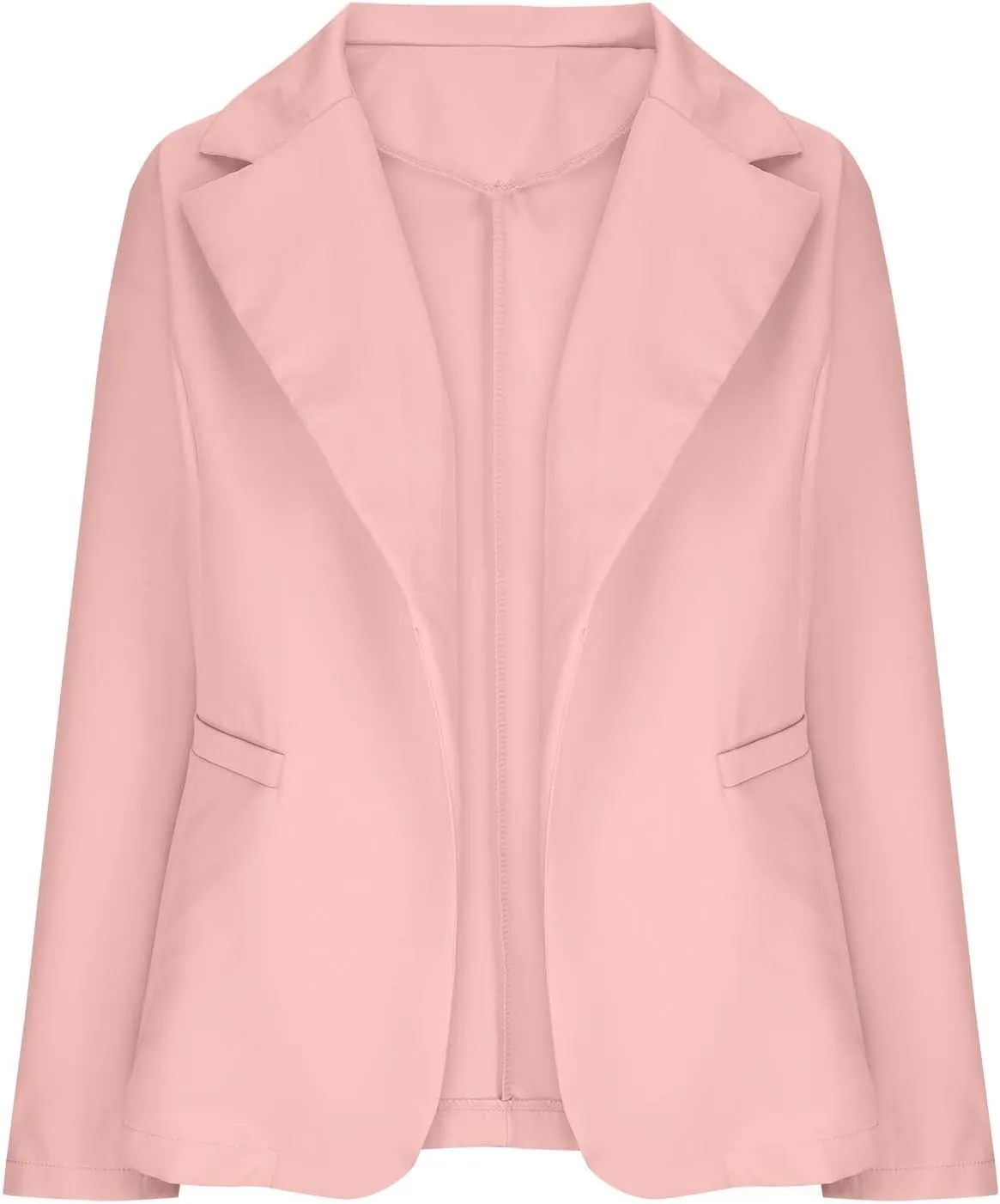Fashion Women Blazer Jackets Turn Down Collar Blouse Long Sleeve Casual Fall Winter Work Coat Open Front Cardigan
