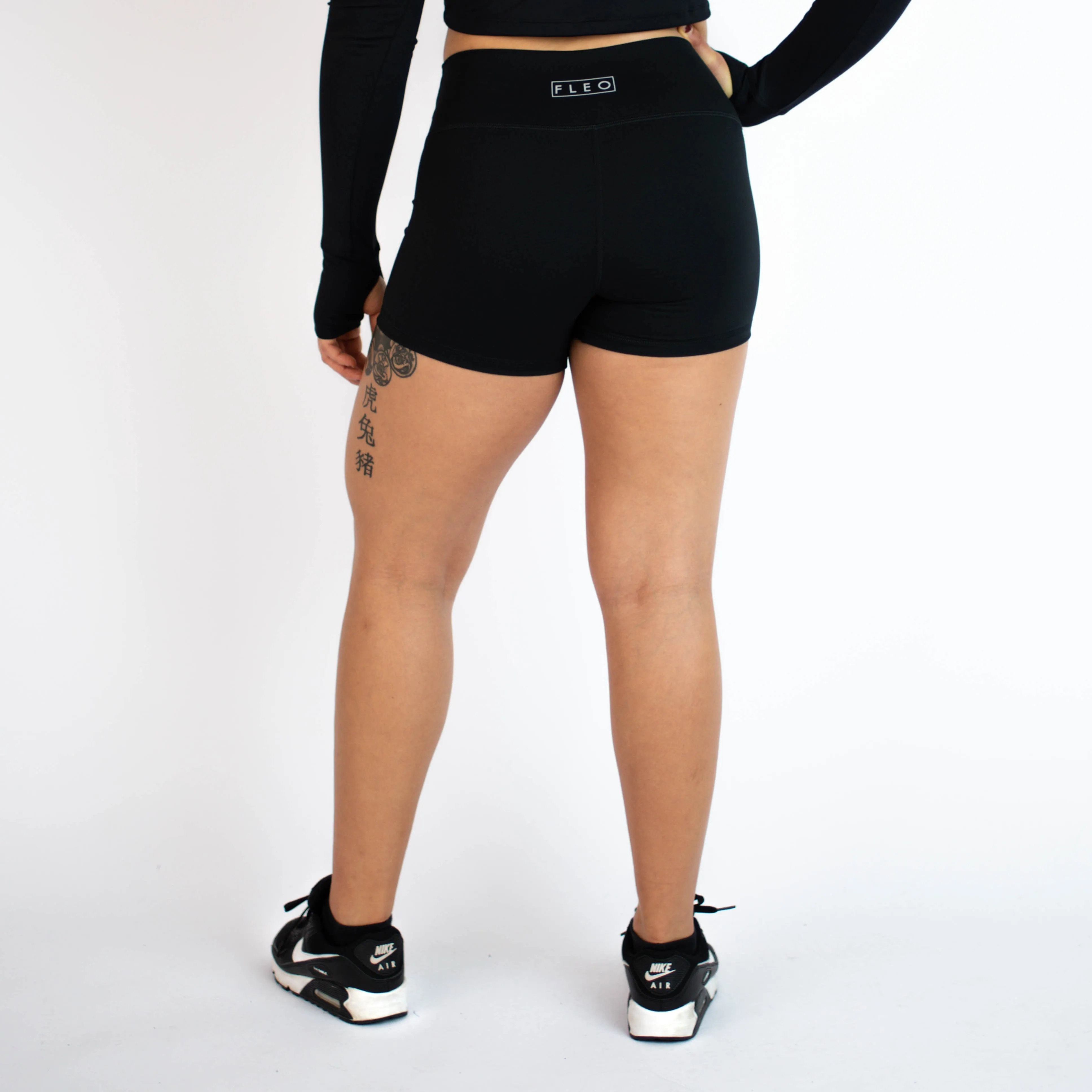 FLEO Black Shorts (Power Mid High)