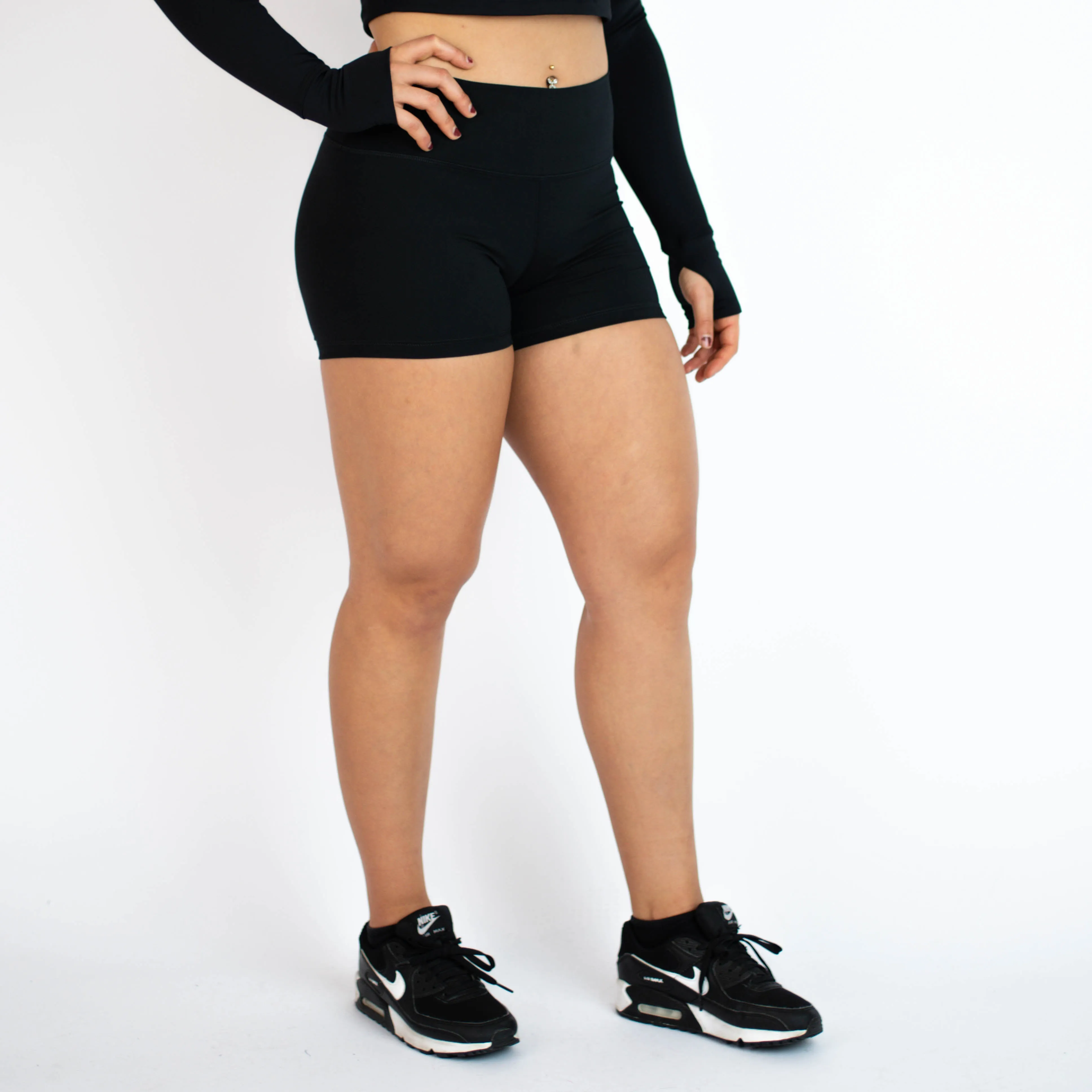 FLEO Black Shorts (Power Mid High)