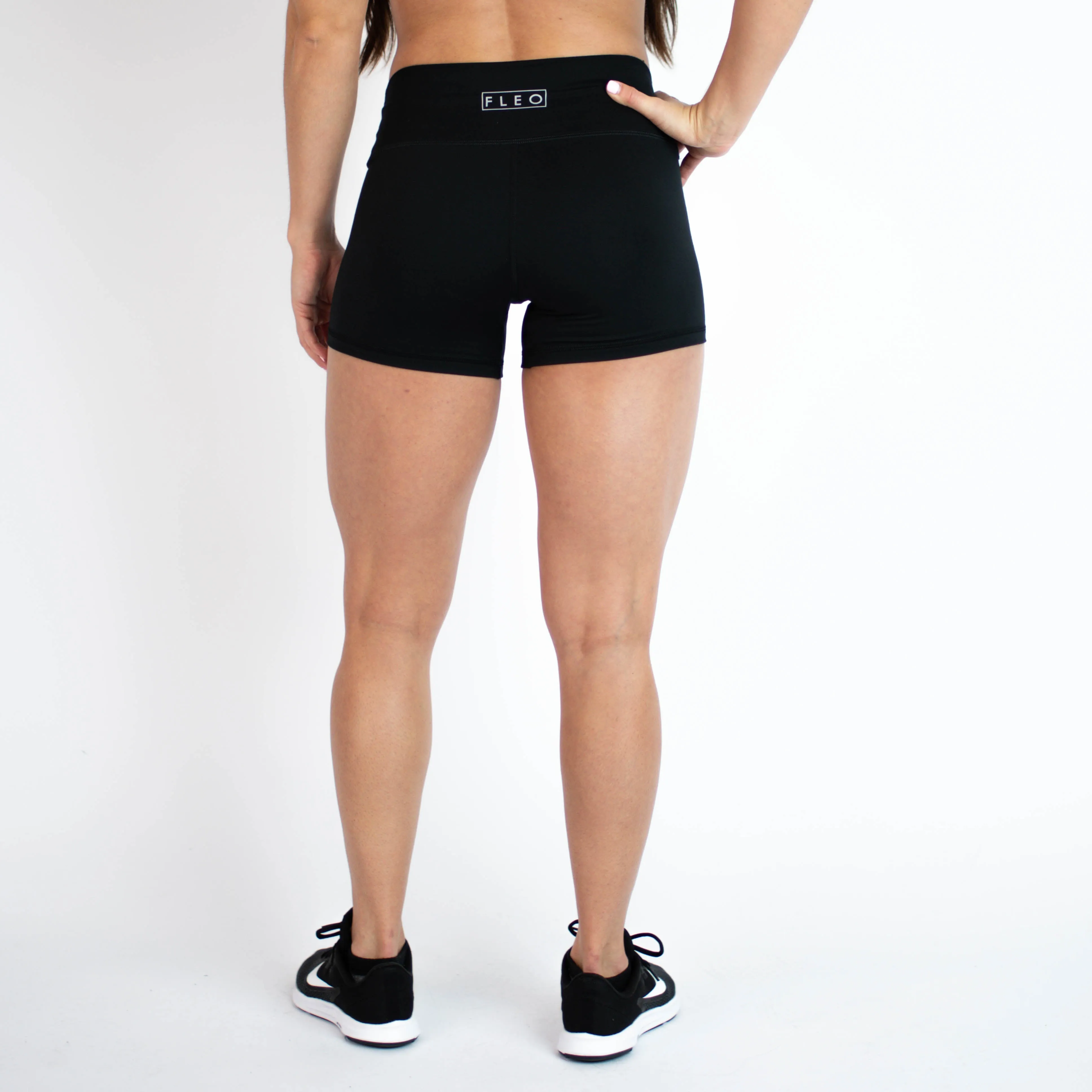 FLEO Black Shorts (Power Mid High)