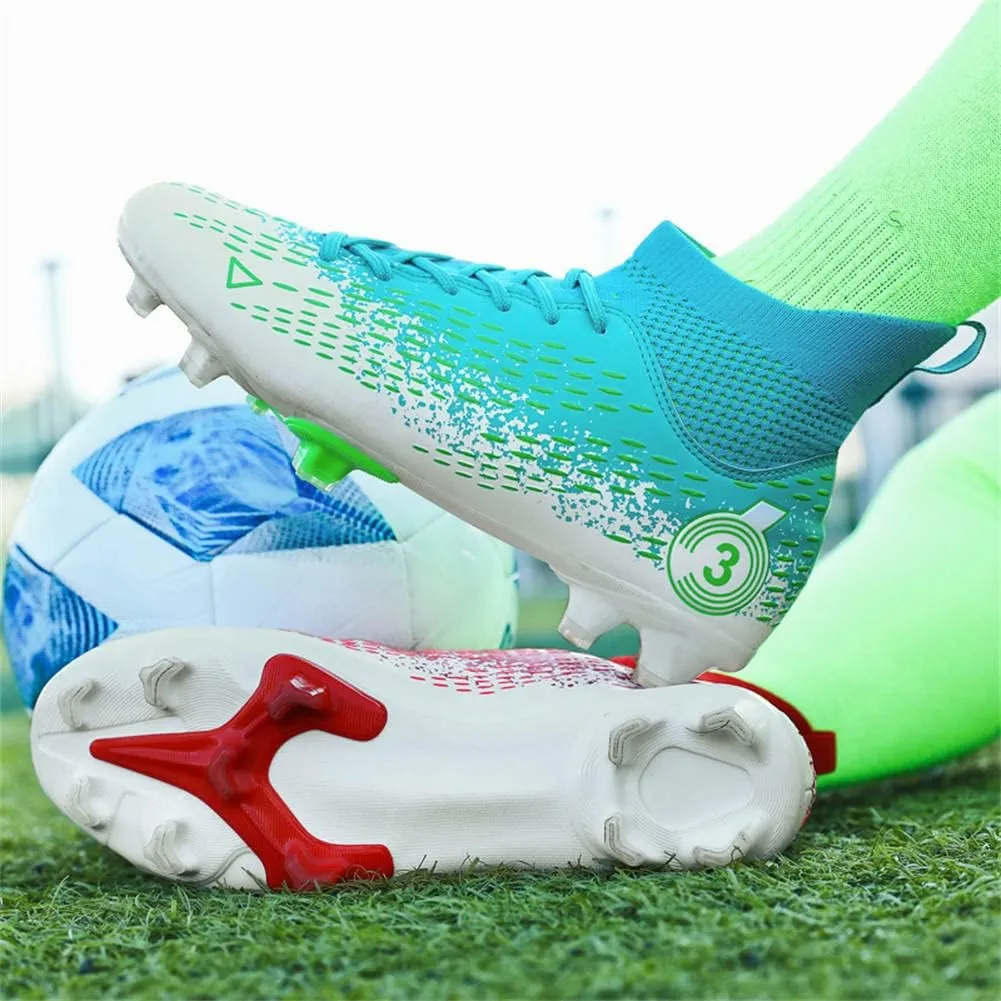 GEXECEUSS Men's Ankle Soccer Cleats for Competition - Comfortable Turf Shoes for Youth - Lightweight Soccer Boots for Training
