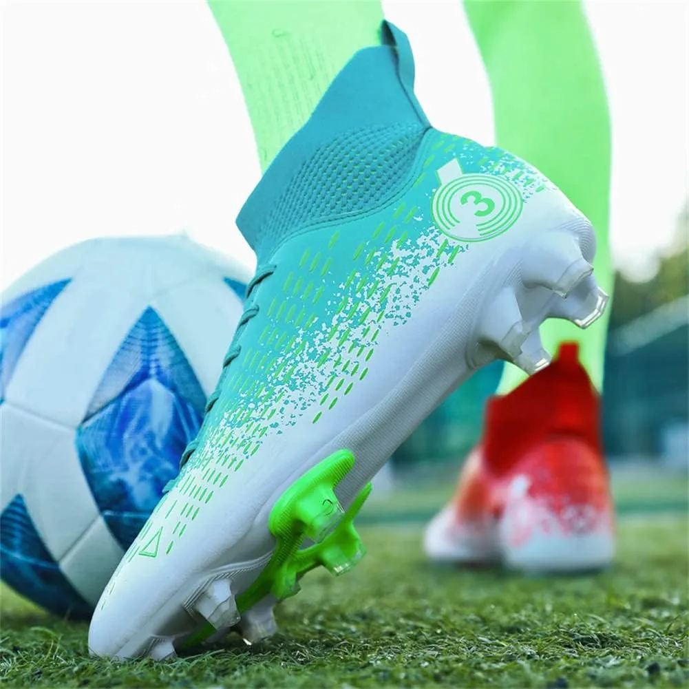 GEXECEUSS Men's Ankle Soccer Cleats for Competition - Comfortable Turf Shoes for Youth - Lightweight Soccer Boots for Training
