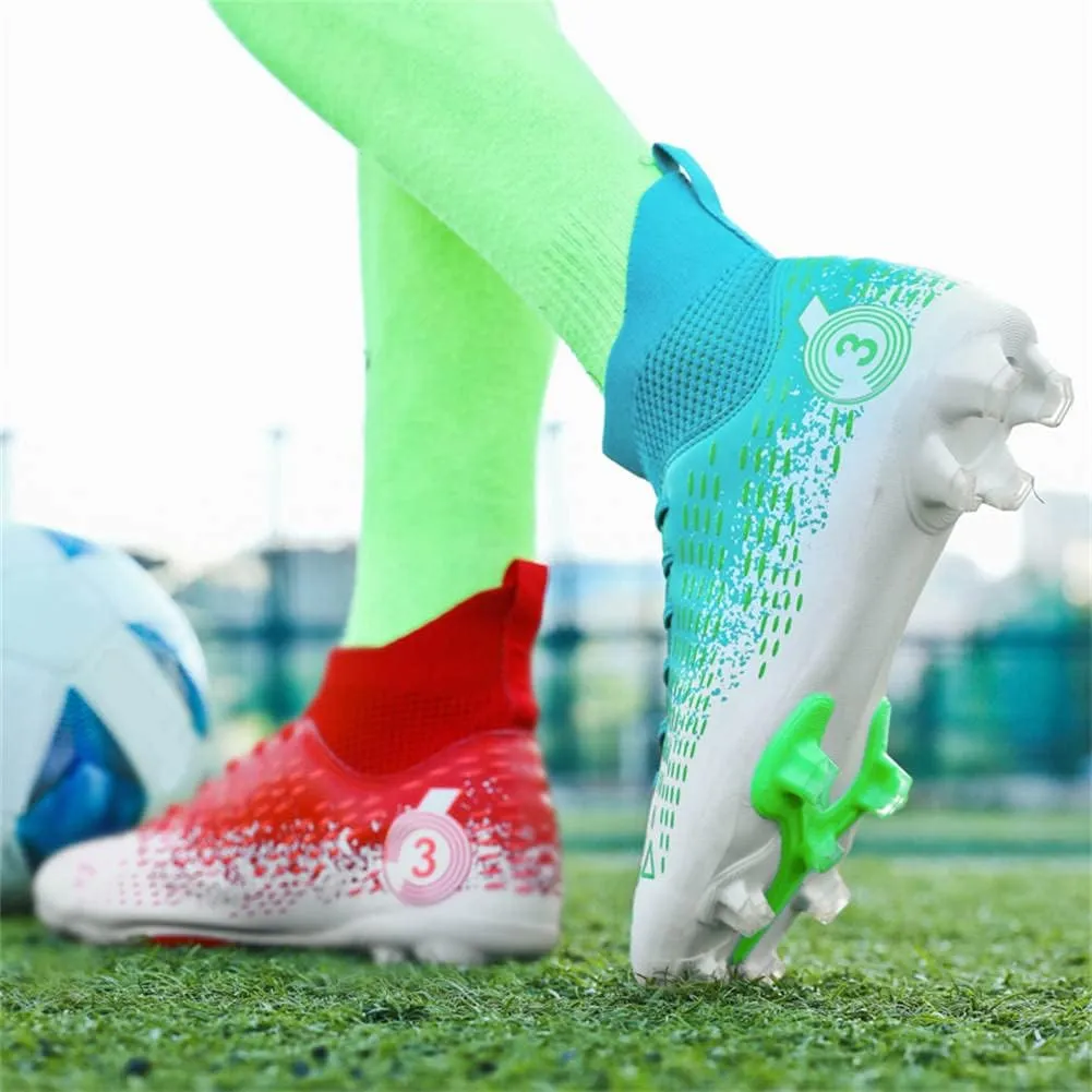 GEXECEUSS Men's Ankle Soccer Cleats for Competition - Comfortable Turf Shoes for Youth - Lightweight Soccer Boots for Training