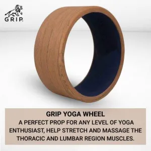 Grip Yoga Wheel - A Perfect Prop For Any Level Of Yoga Enthusiast, Help Stretch And Massage The Thoracic And Lumbar Region Muscles Improving Strength, Flexibility, And Balance, Standard Quality; 13 Inches Diameter