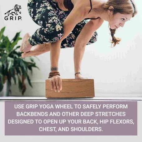 Grip Yoga Wheel - A Perfect Prop For Any Level Of Yoga Enthusiast, Help Stretch And Massage The Thoracic And Lumbar Region Muscles Improving Strength, Flexibility, And Balance, Standard Quality; 13 Inches Diameter