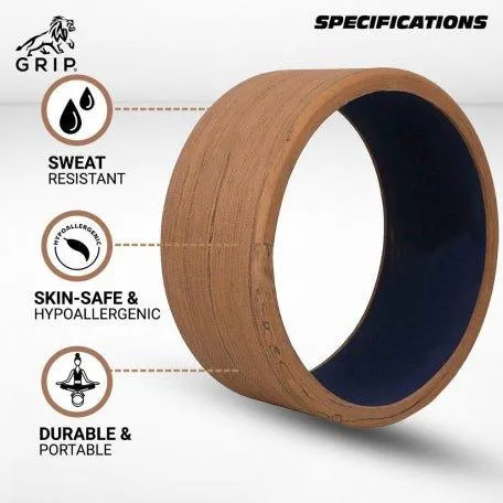 Grip Yoga Wheel - A Perfect Prop For Any Level Of Yoga Enthusiast, Help Stretch And Massage The Thoracic And Lumbar Region Muscles Improving Strength, Flexibility, And Balance, Standard Quality; 13 Inches Diameter