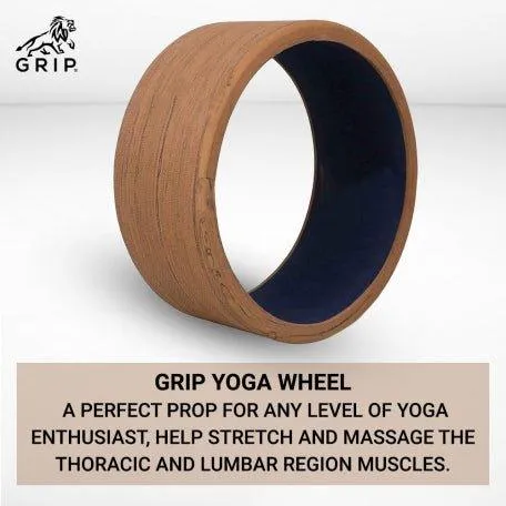 Grip Yoga Wheel - A Perfect Prop For Any Level Of Yoga Enthusiast, Help Stretch And Massage The Thoracic And Lumbar Region Muscles Improving Strength, Flexibility, And Balance, Standard Quality; 13 Inches Diameter