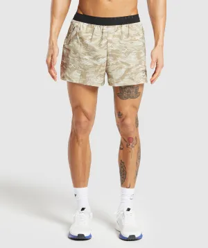 Gymshark Sport Printed Run 3" Shorts - Ecru White