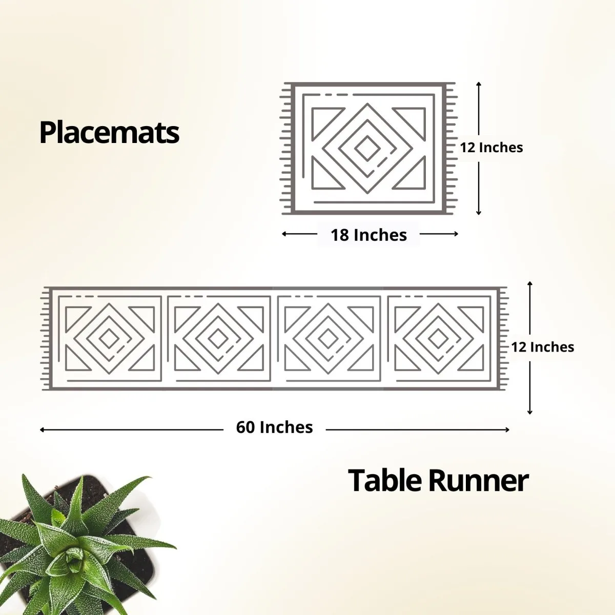Handmade Dining Table Mats and Table Runner in Black (Set of 6/4) | Eco Friendly Tableware Sustainably Handwoven from Natural Grass