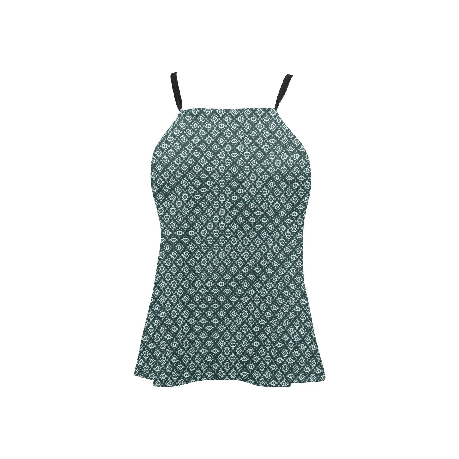 heart wheels print Loose Fit Halter Neck Top (Model T68)