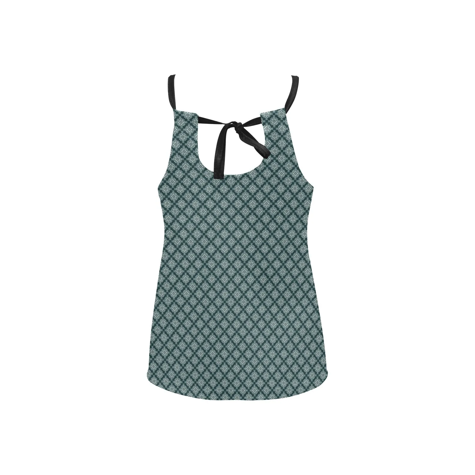 heart wheels print Loose Fit Halter Neck Top (Model T68)