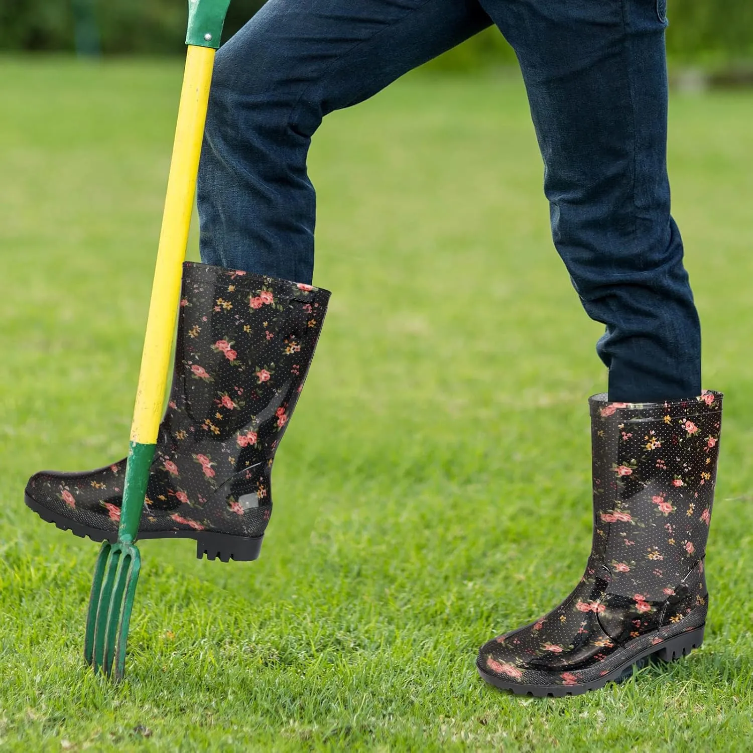 Hellorain Waterproof Rainboot for Women Lightweight PVC Women's Rain Footwear Suitable for Outdoor work Farming, Garden