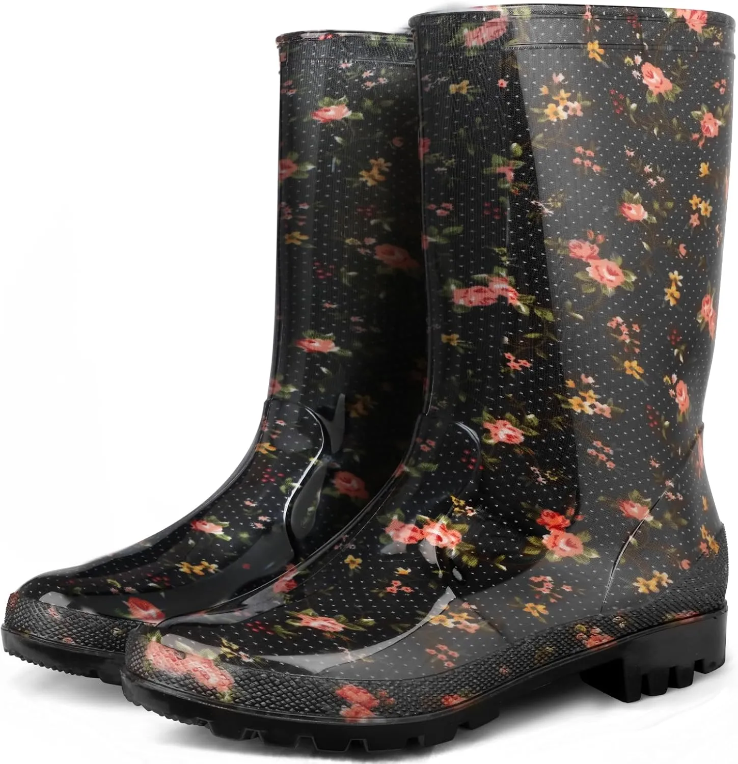 Hellorain Waterproof Rainboot for Women Lightweight PVC Women's Rain Footwear Suitable for Outdoor work Farming, Garden