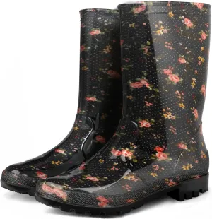 Hellorain Waterproof Rainboot for Women Lightweight PVC Women's Rain Footwear Suitable for Outdoor work Farming, Garden