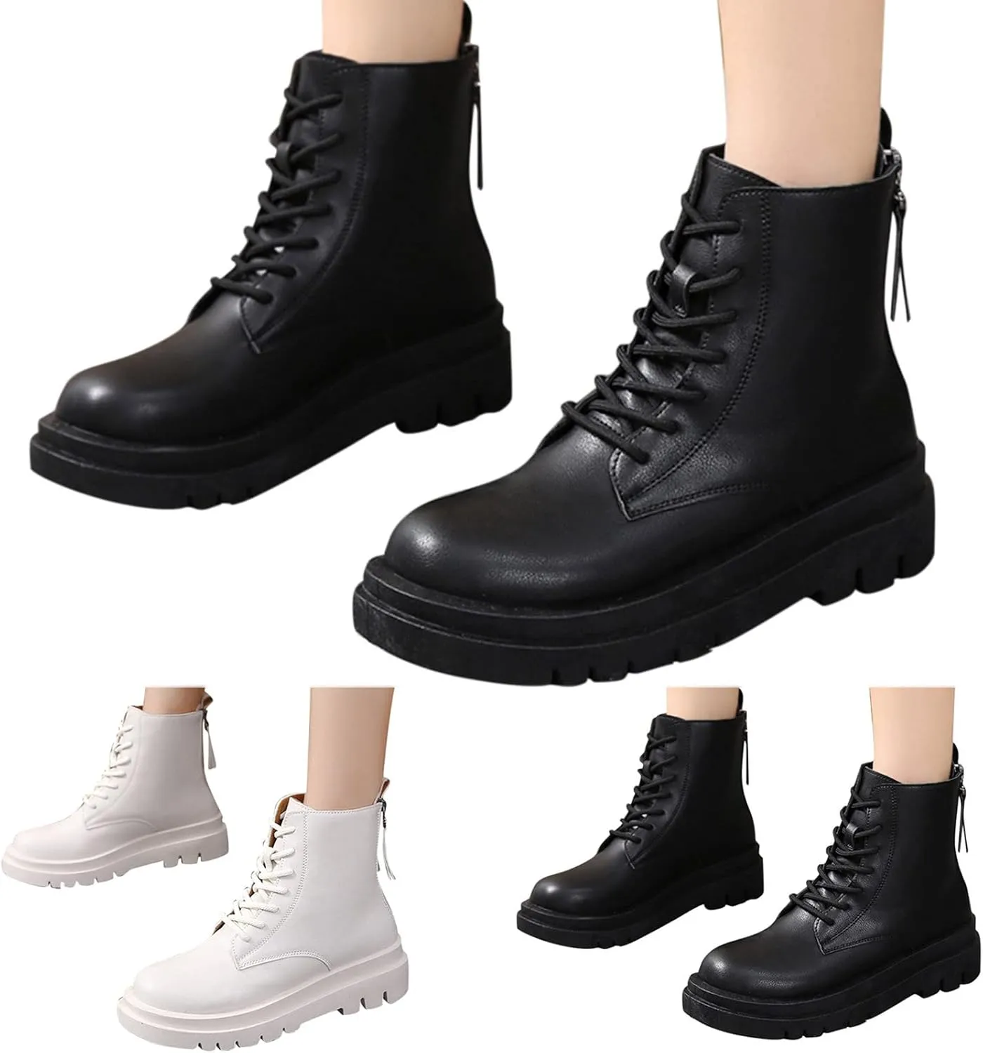 High Heel Ankle Boots for Women Western Booties for Women Orthopedic Boots for Women Winter Women Dressy Wide Width Womens Lace Up Ankle Boots Off White Womens Lace Up Ankle Boots Low Heel