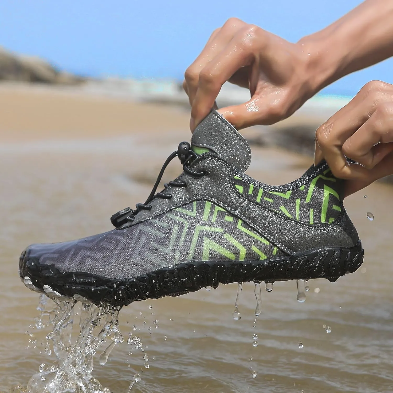 Hike Barefoot Shoes for Men Pro Footwear Shoes Mens Wide Toe Box Hiking Waliking Shoes Healthy & Non-Slip Barefoot Shoes Waterproof Trail Running Shoes