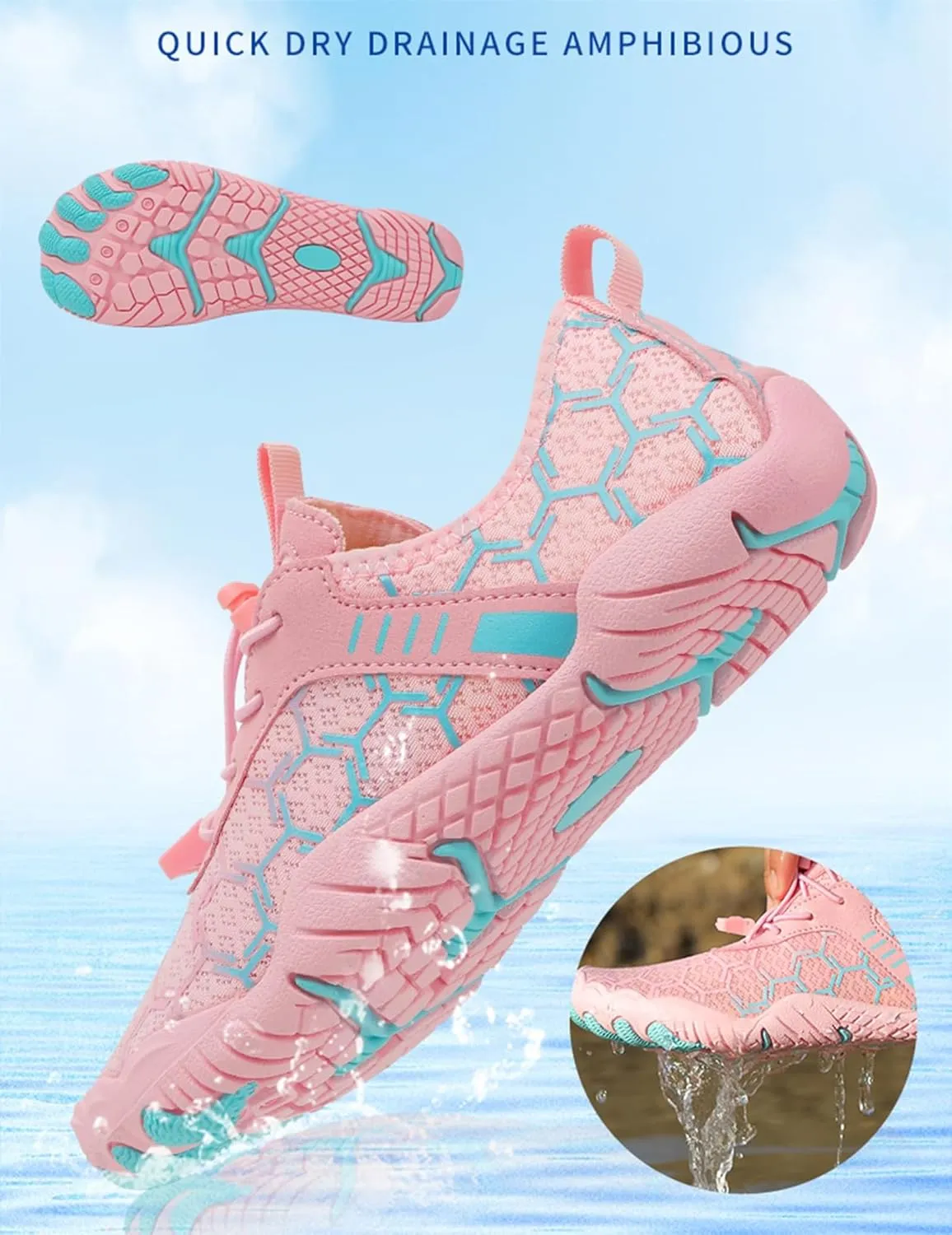 Hike Barefoot Shoes for Women Men, Pro Healthy Non-Slip & Breathable, Womens Barefoot Shoes for Running and Water Activities, Equipped with Drainage Holes