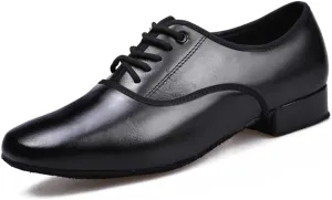 HIPPOSEUS Men's Ballroom Dance Shoes Leather Latin Tango Low Heel 1" Social Dance Shoes