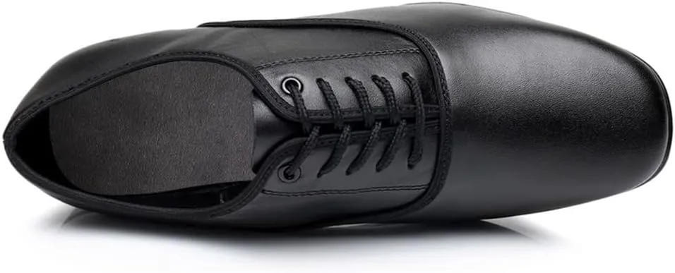 HIPPOSEUS Men's Ballroom Dance Shoes Leather Latin Tango Low Heel 1" Social Dance Shoes