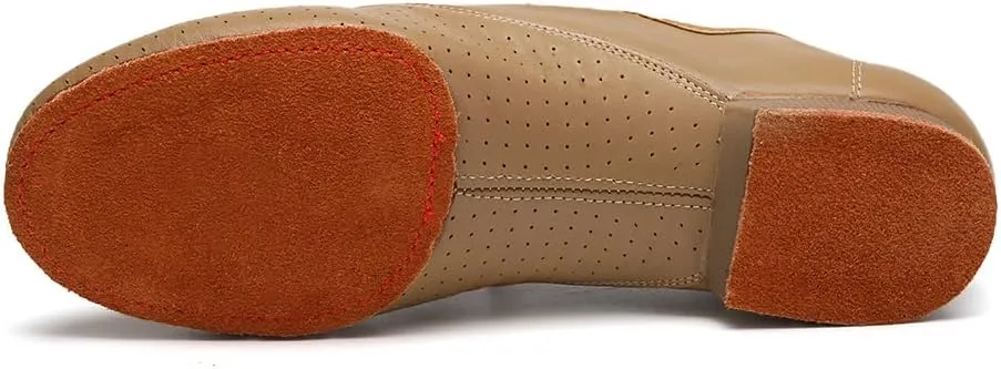 HIPPOSEUS Women's Leather Upper Jazz Oxford Dance Shoes with Split Sole