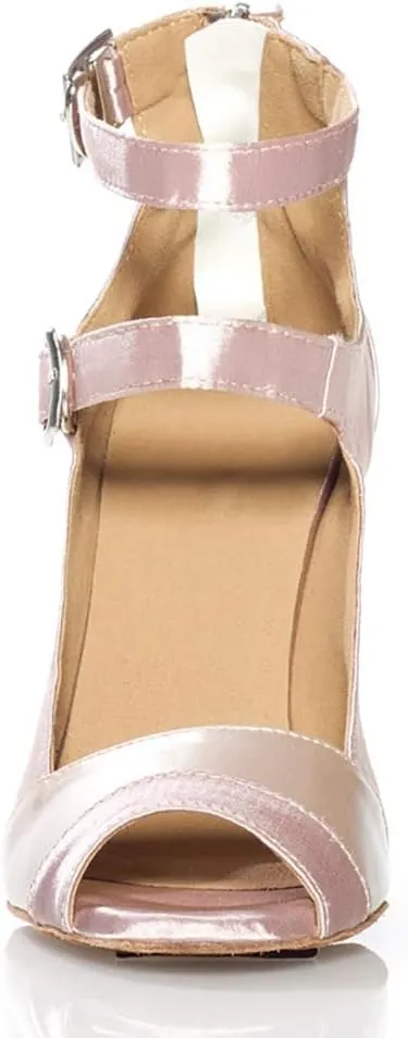 HROYL New Ballroom Dance Shoes Women Latin Dance Sandles Women Tango Salsa Performance Weding Dance Shoes,Model YCL014/025
