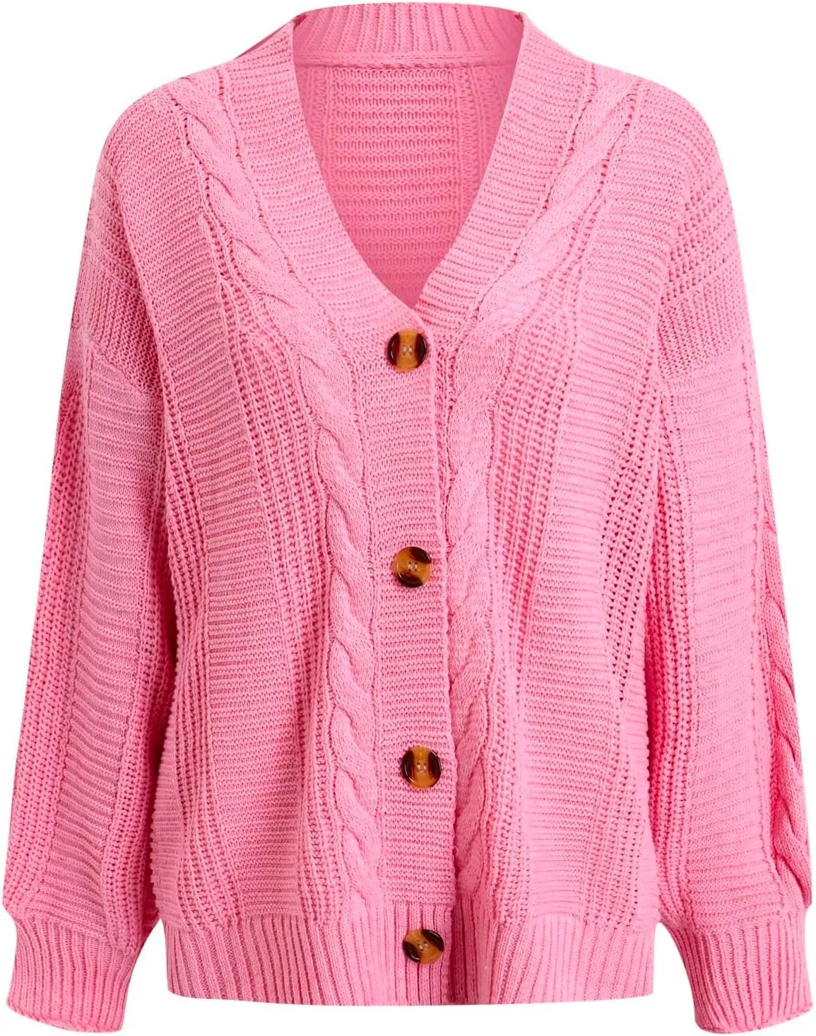 iLH Cardigan Sweaters for Women Chunky Cable Knit Sweater Open Front Crochet Outwear Coats Button down Fall Jackets