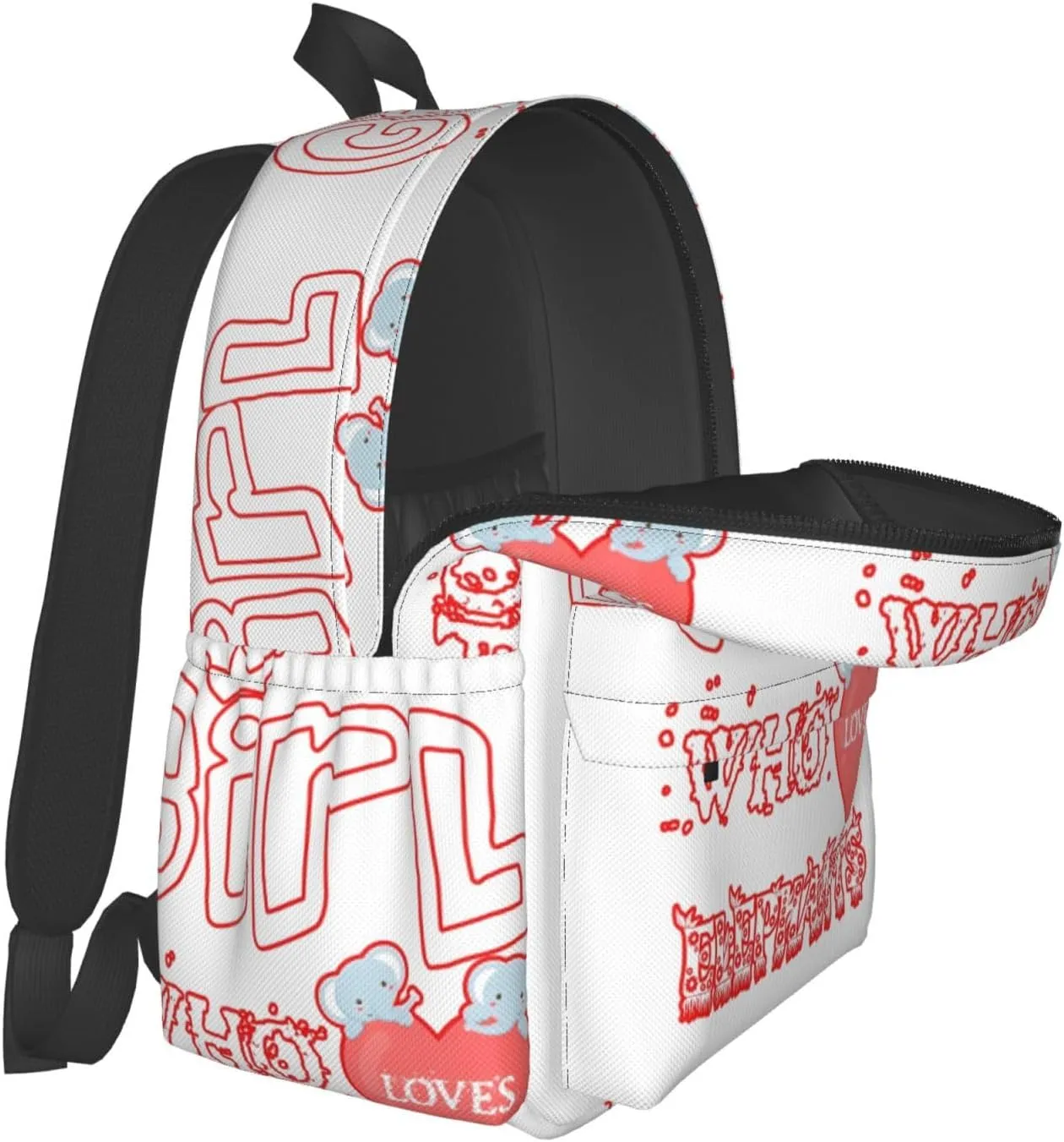 Just A Women Who Loves Elephants 17 Inch Casual Backpack Laptop Backpacks Travel Back Pack Large Camping Rucksack Hiking Daypack Lightweight Double Shoulder Bag