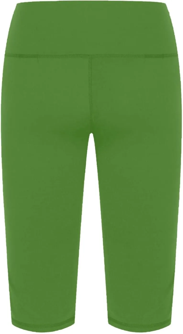 Knee Length Capri Leggings for Women, Y2k High Waist Plus Size Cotton Capris Tummy Control Slim Fit Yoga Trousers