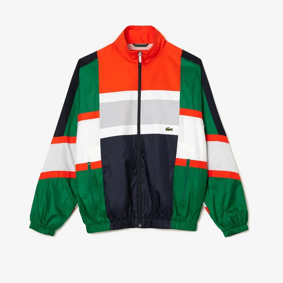 LACOSTE COLORBLOCK WINDBREAKER TRACKSUIT- Men’s-GREEN/ORANGE WHITE