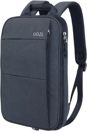 Laptop Backpack Slim & Expandable with Hidden Built-in Usb Spill-Resistant Notebooks Bag Case for Most 13-15 Inch MacBooks Surface-Books Dell HP Lenovo Asus Computers (Black-Black)
