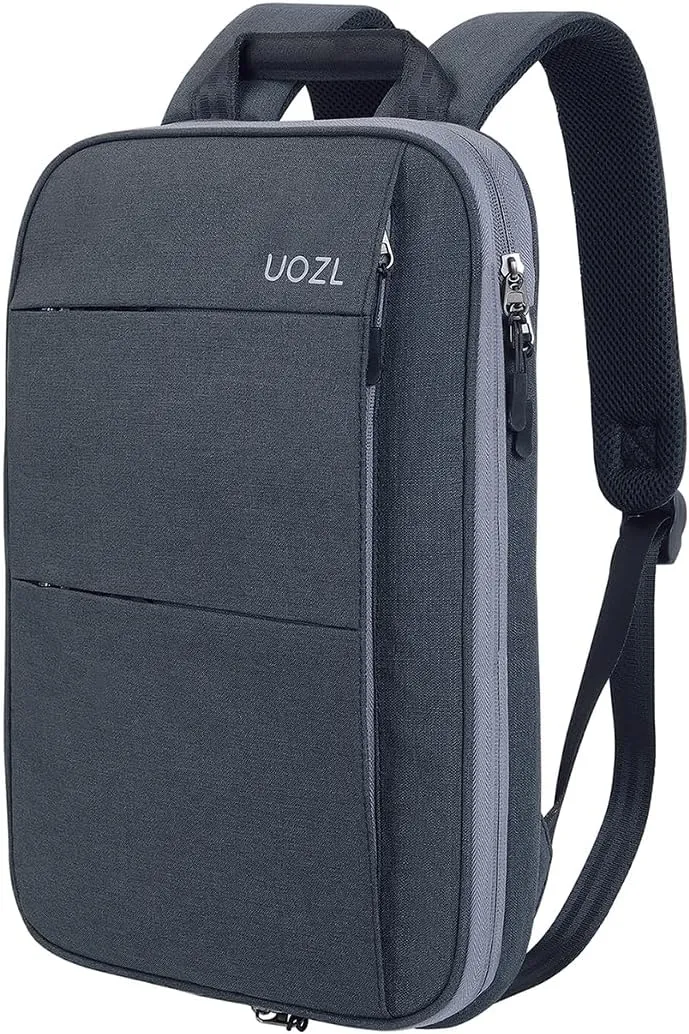 Laptop Backpack Slim & Expandable with Hidden Built-in Usb Spill-Resistant Notebooks Bag Case for Most 13-15 Inch MacBooks Surface-Books Dell HP Lenovo Asus Computers (Black-Grey)