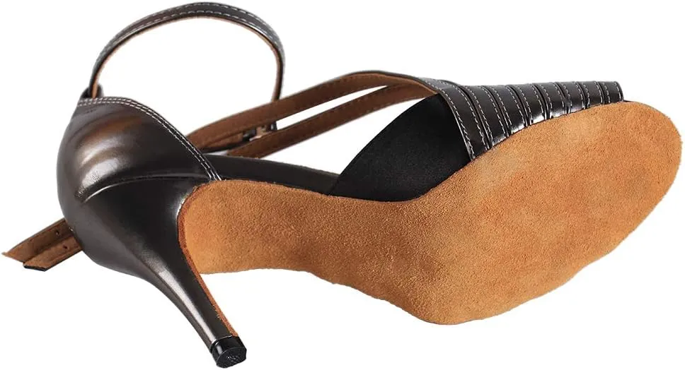 Latin Dance Shoes for Women Salsa Performance Dancing Shoes High Heel,Black,Model L028