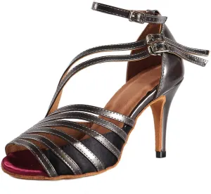 Latin Dance Shoes for Women Salsa Performance Dancing Shoes High Heel,Black,Model L028