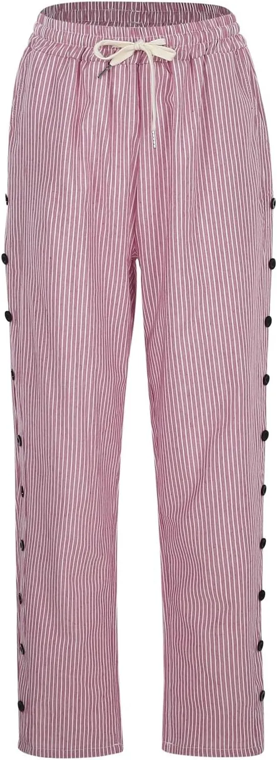 LCMTWX Linen Pants Women Waist Pants Drawstring Pants with Pockets Wide Leg Cropped Pants for Women Capri Pants 2025 Pants