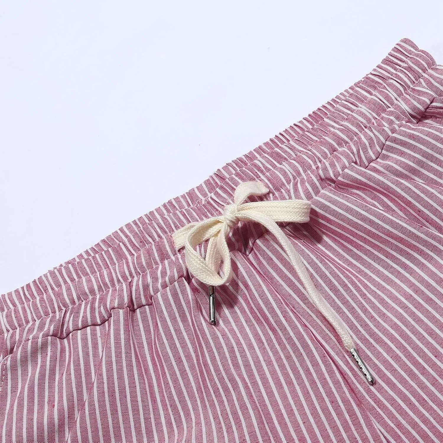 LCMTWX Linen Pants Women Waist Pants Drawstring Pants with Pockets Wide Leg Cropped Pants for Women Capri Pants 2025 Pants
