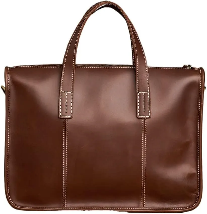 Leather Men's Briefcase Large Capacity Business Bag Black Male Shoulder Laptop Bag