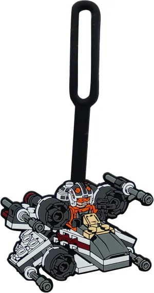 LEGO Star Wars Silicone Luggage Tag for Travel, Suitcase, Backpack - X-Wing Starfighter (52237), Writable Surface on Back for Identification, 6 inches Long