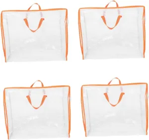 LIFKOME 4pcs Quilt Packing Bag Large Capacity Storage Bag with Zipper Waterproof Blanket Organizer Garment Storage