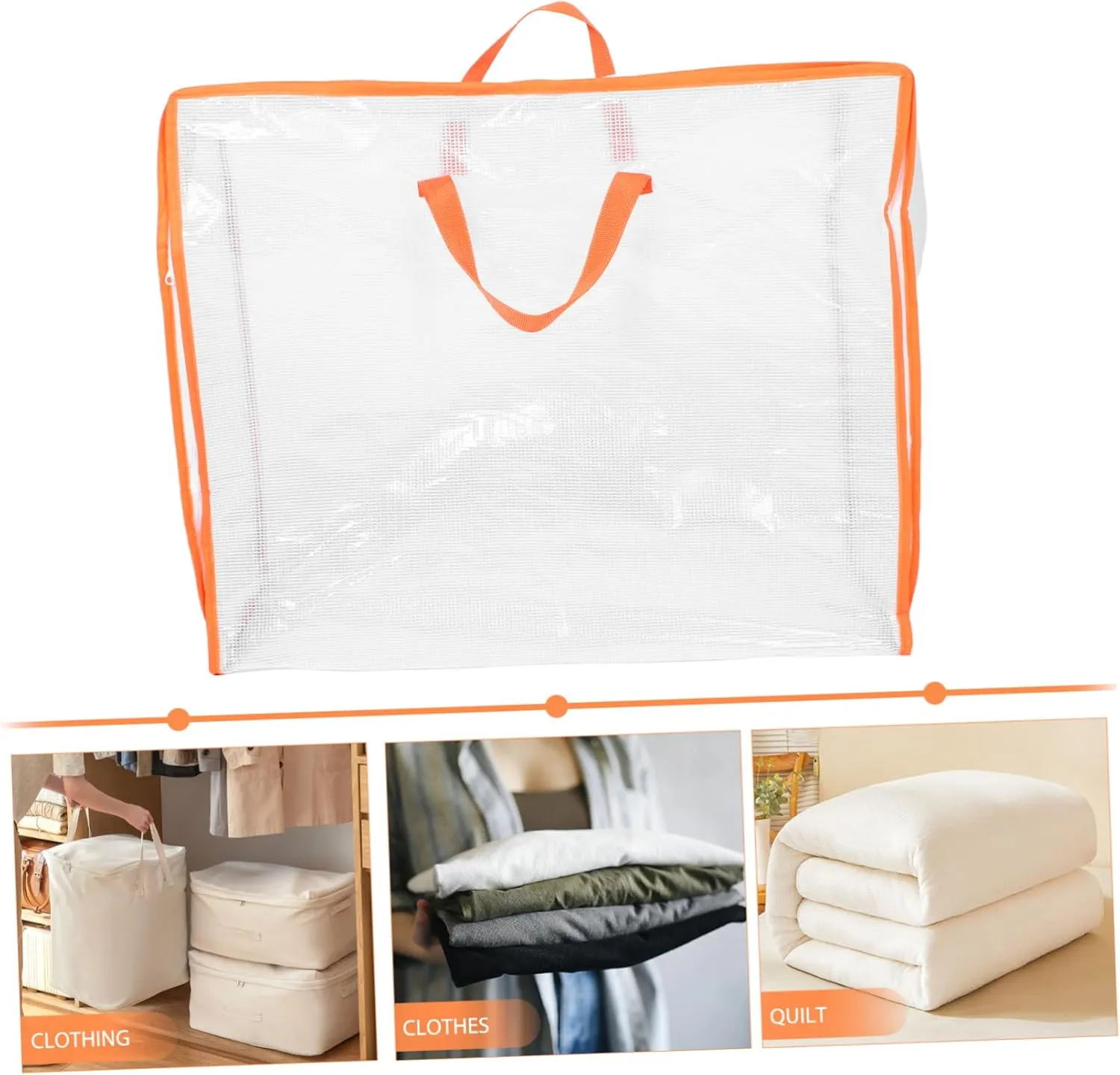 LIFKOME 4pcs Quilt Packing Bag Large Capacity Storage Bag with Zipper Waterproof Blanket Organizer Garment Storage